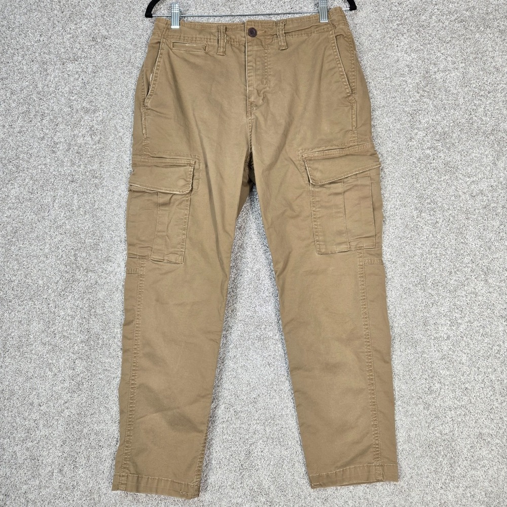 American Eagle Pants Men's‎ fits 32x27 Cargo Lived in tan khaki stretch